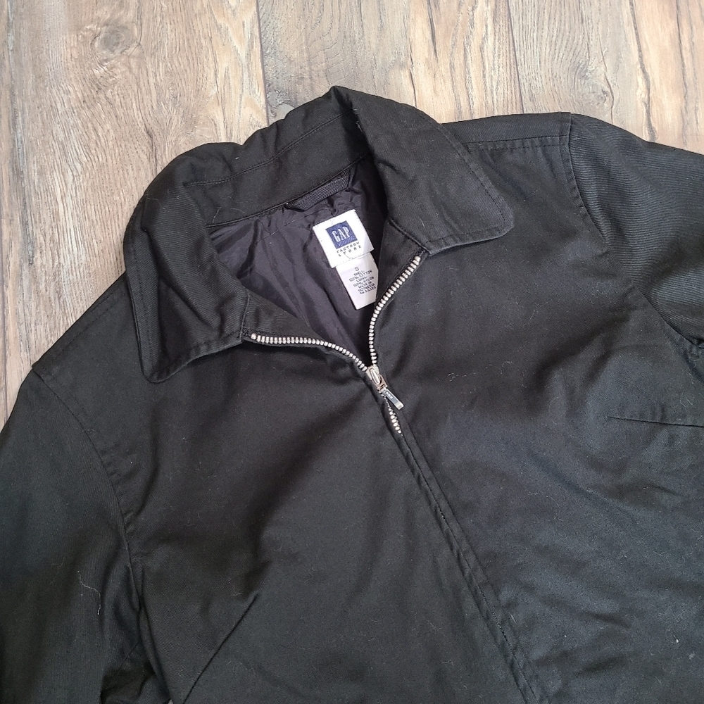 Casual Black Dress Jacket, Full Front Zipper